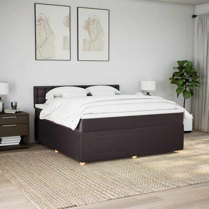 vidaXL Lit coffre avec matelas marron foncé 180x200 cm Tissu