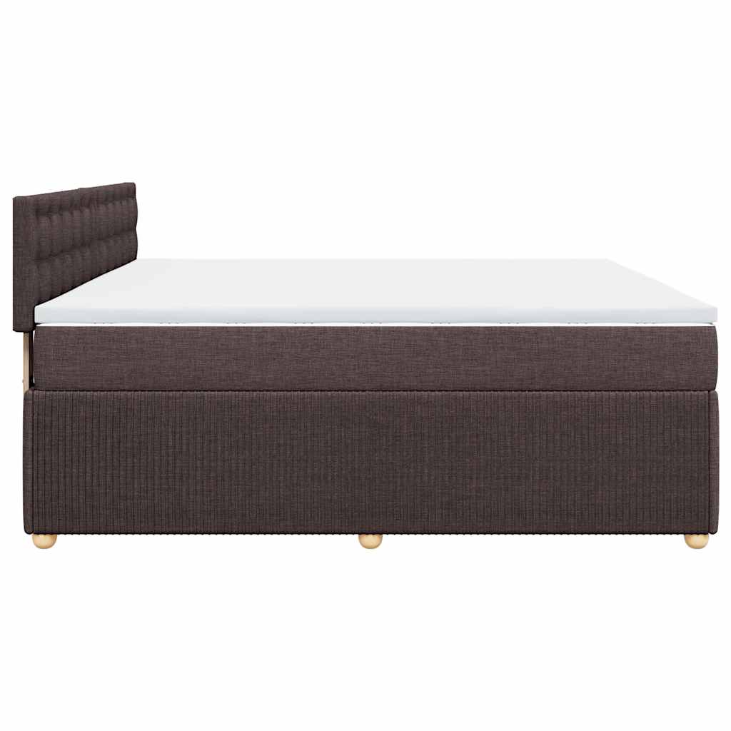vidaXL Lit coffre avec matelas marron foncé 180x200 cm Tissu