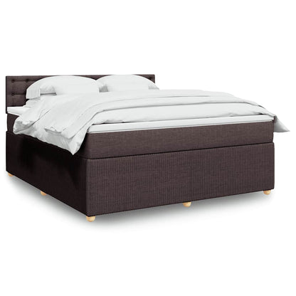 vidaXL Lit coffre avec matelas marron foncé 180x200 cm Tissu