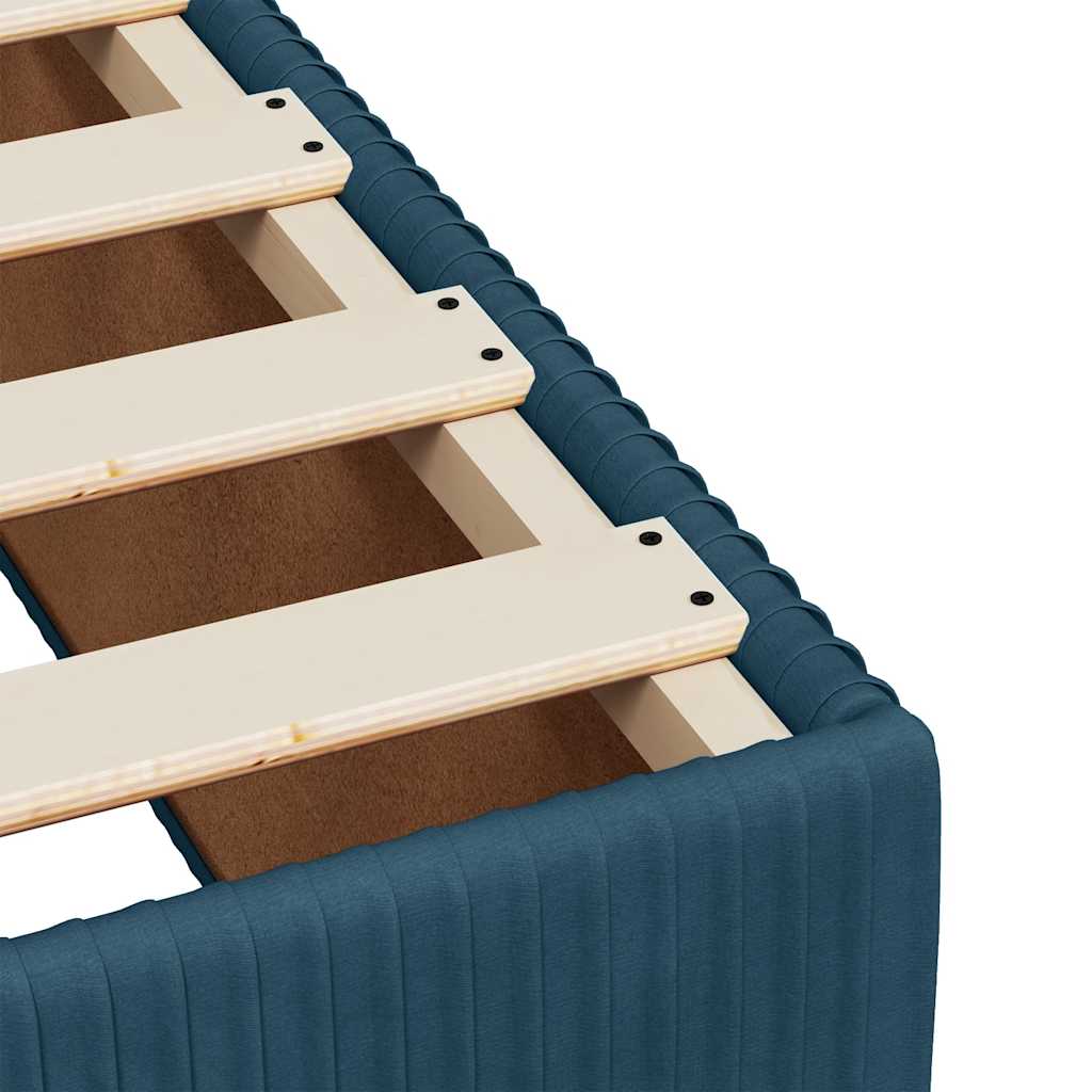 vidaXL Boxspringbett mit Matratze Blau 80x200 cm Samt