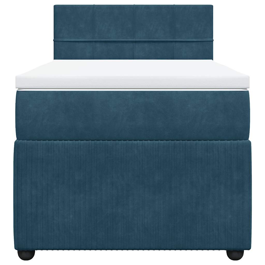 vidaXL Boxspringbett mit Matratze Blau 80x200 cm Samt