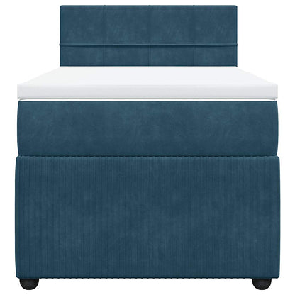 vidaXL Boxspringbett mit Matratze Blau 80x200 cm Samt