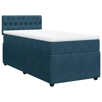 vidaXL Lit tapissier avec matelas velours bleu 80x200 cm