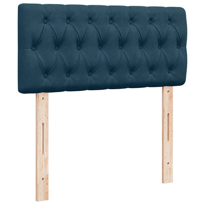 vidaXL Lit tapissier avec matelas velours bleu 80x200 cm