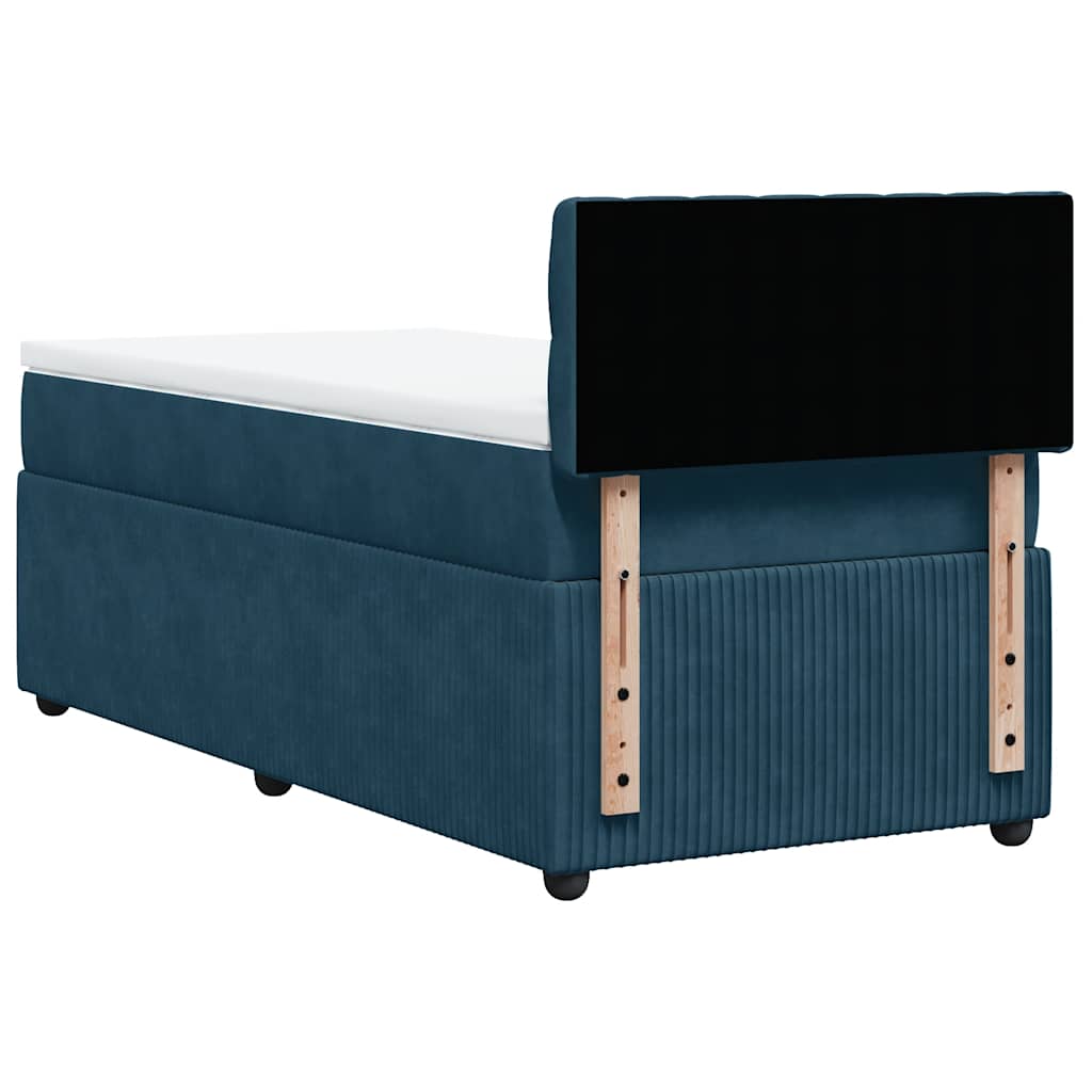 vidaXL Lit tapissier avec matelas velours bleu 80x200 cm