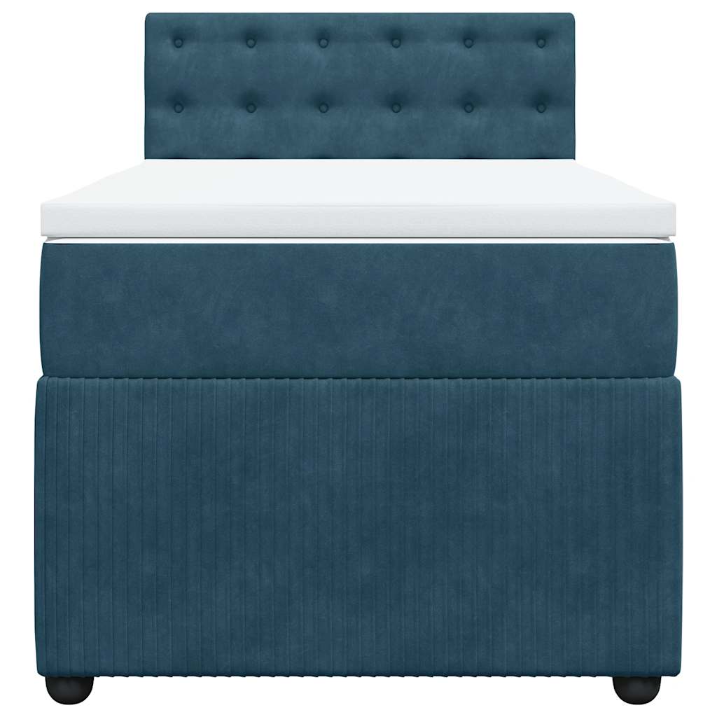 vidaXL Boxspringbett mit Matratze Blau 80x200 cm Samt