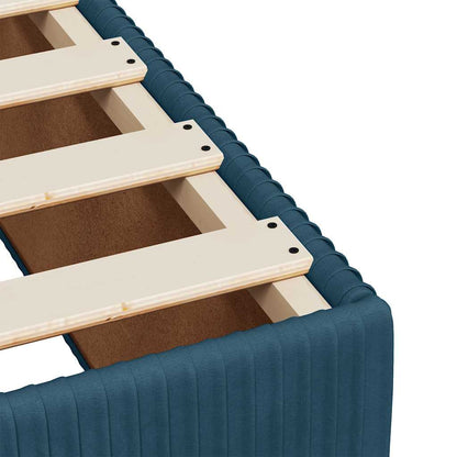 Boxspringbett mit Matratze Blau 90x190 cm Samt