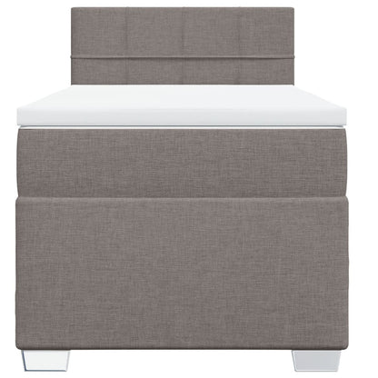 vidaXL Boxspringbett mit Matratze Taupe 80x200 cm Stoff