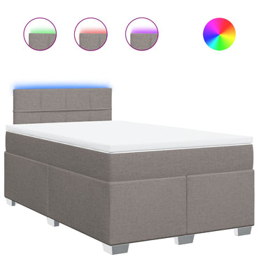 vidaXL Boxspringbett mit Matratze Taupe 120x190 cm Stoff