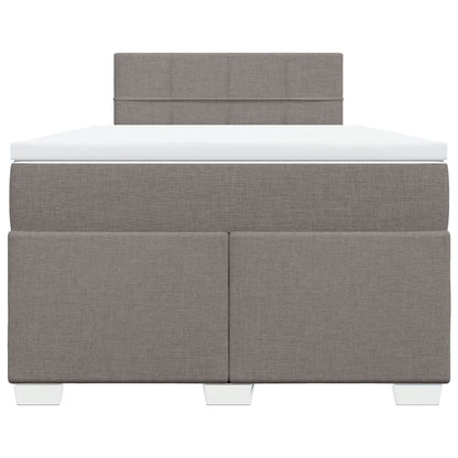 vidaXL Boxspringbett mit Matratze Taupe 120x190 cm Stoff