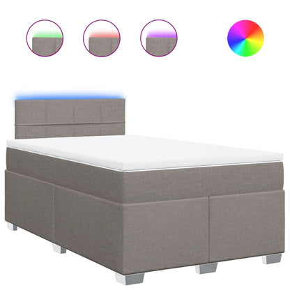 vidaXL Boxspringbett mit Matratze Taupe 120x200 cm Stoff