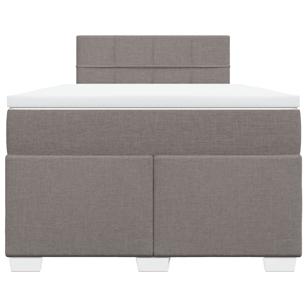 vidaXL Boxspringbett mit Matratze Taupe 120x200 cm Stoff