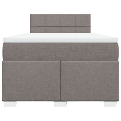 vidaXL Boxspringbett mit Matratze Taupe 120x200 cm Stoff