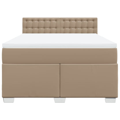 Boxspringbett Matratze Cappuccino-Braun 140x190cm Kunstleder