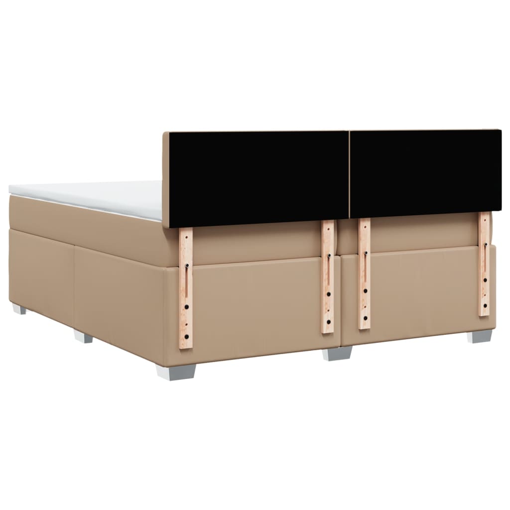vidaXL Boxspringbett Matratze Cappuccino-Braun 200x200cm Kunstleder