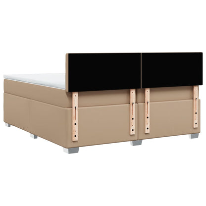 vidaXL Boxspringbett Matratze Cappuccino-Braun 200x200cm Kunstleder