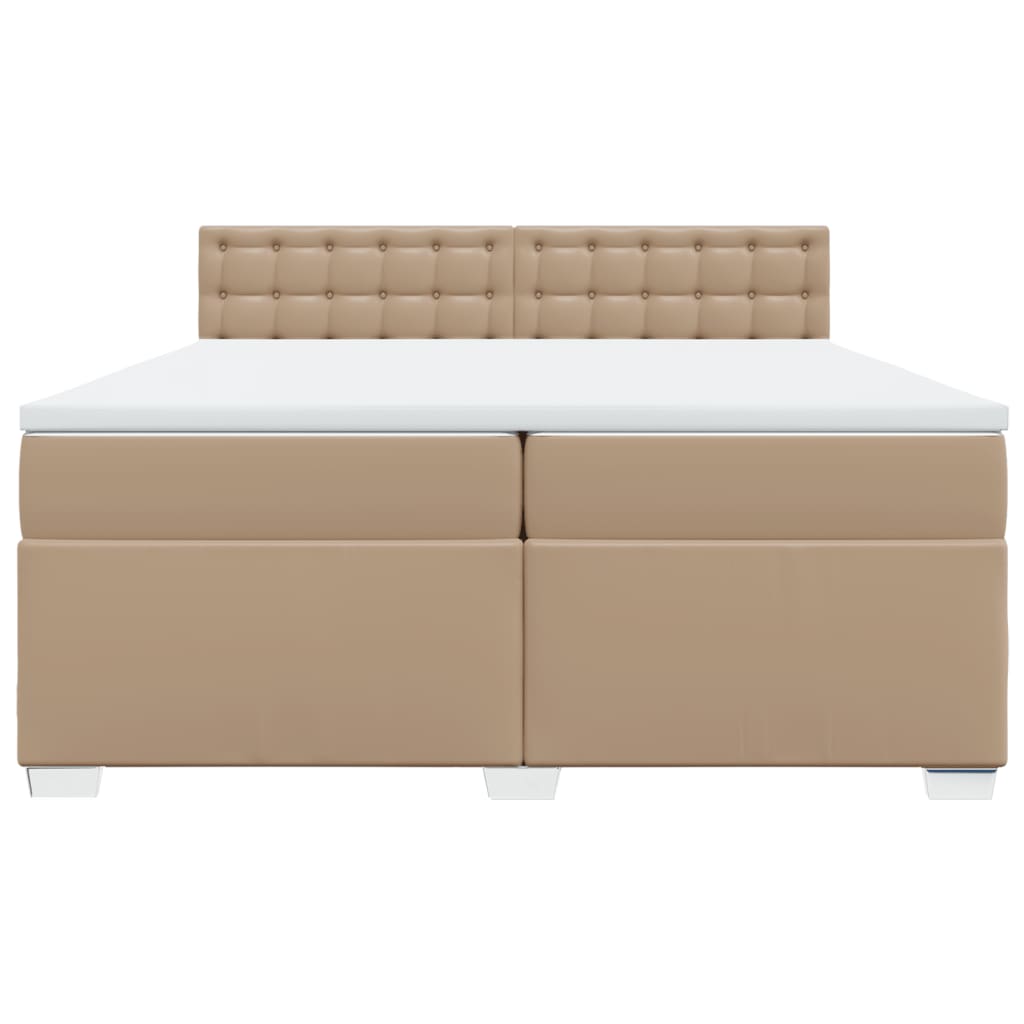vidaXL Boxspringbett Matratze Cappuccino-Braun 200x200cm Kunstleder
