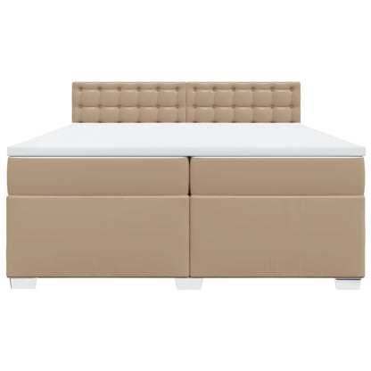 vidaXL Boxspringbett Matratze Cappuccino-Braun 200x200cm Kunstleder