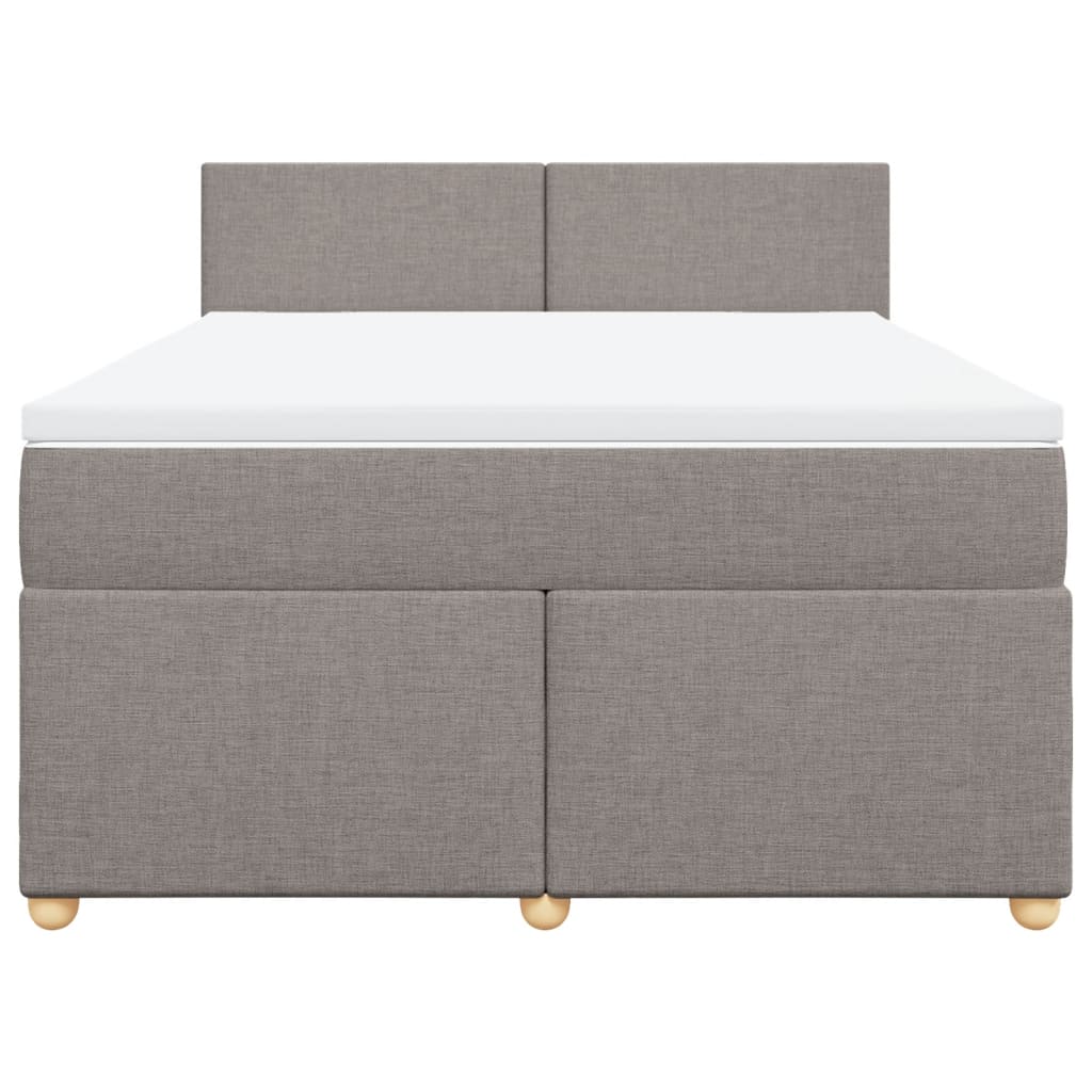 Boxspringbett mit Matratze Taupe 140x190 cm Stoff