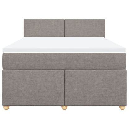 Boxspringbett mit Matratze Taupe 140x190 cm Stoff