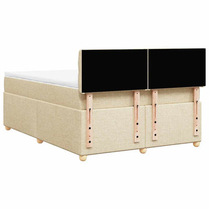 vidaXL Lit coffre avec matelas crème 140x190 cm Tissu
