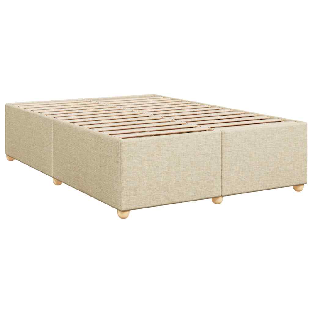 vidaXL Lit coffre avec matelas crème 140x190 cm Tissu