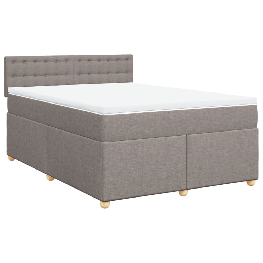 Boxspringbett mit Matratze Taupe 140x190 cm Stoff