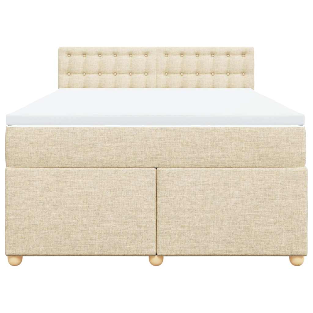vidaXL Lit coffre avec matelas crème 140x190 cm Tissu