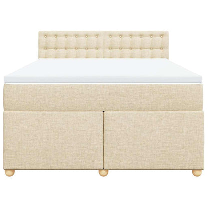 vidaXL Lit coffre avec matelas crème 140x190 cm Tissu