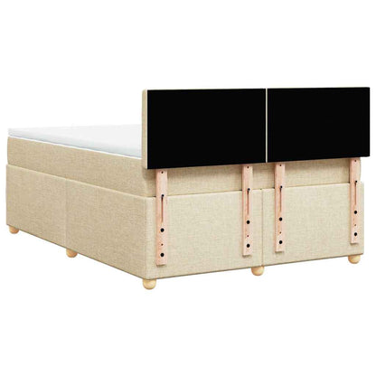 vidaXL Lit coffre avec matelas crème 140x190 cm Tissu