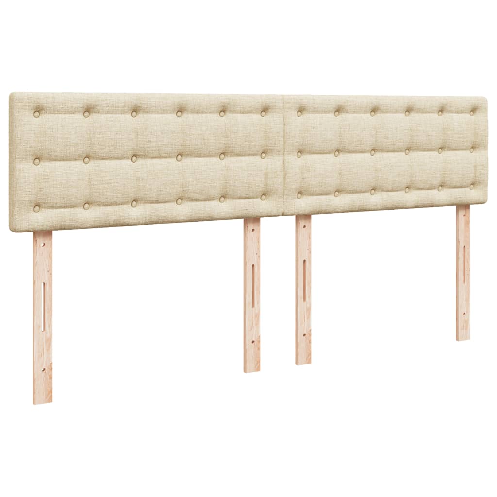 vidaXL Boxspringbett mit Matratze Creme 200x200 cm Stoff
