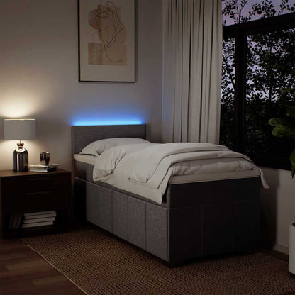 vidaXL Lit boxspring avec matelas Marron foncé 90x200 cm Tissu