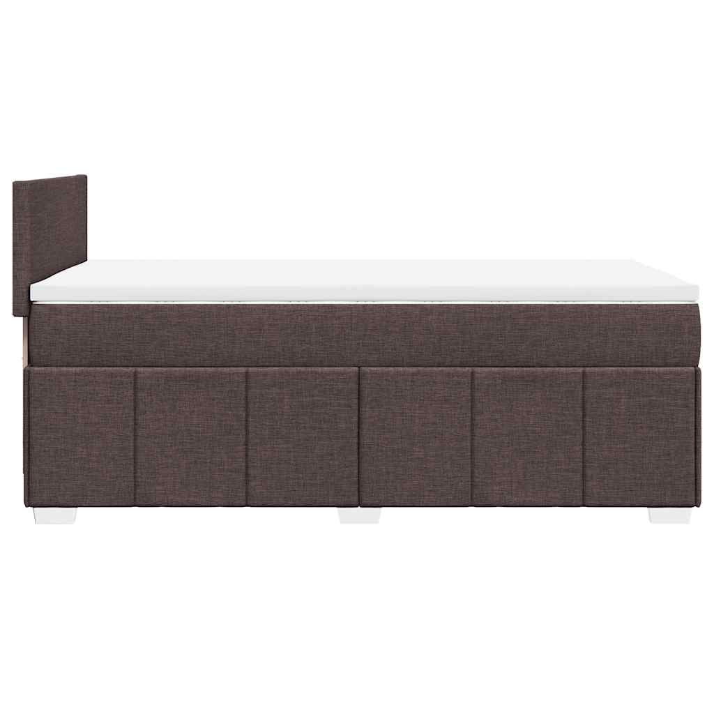vidaXL Lit boxspring avec matelas Marron foncé 90x200 cm Tissu