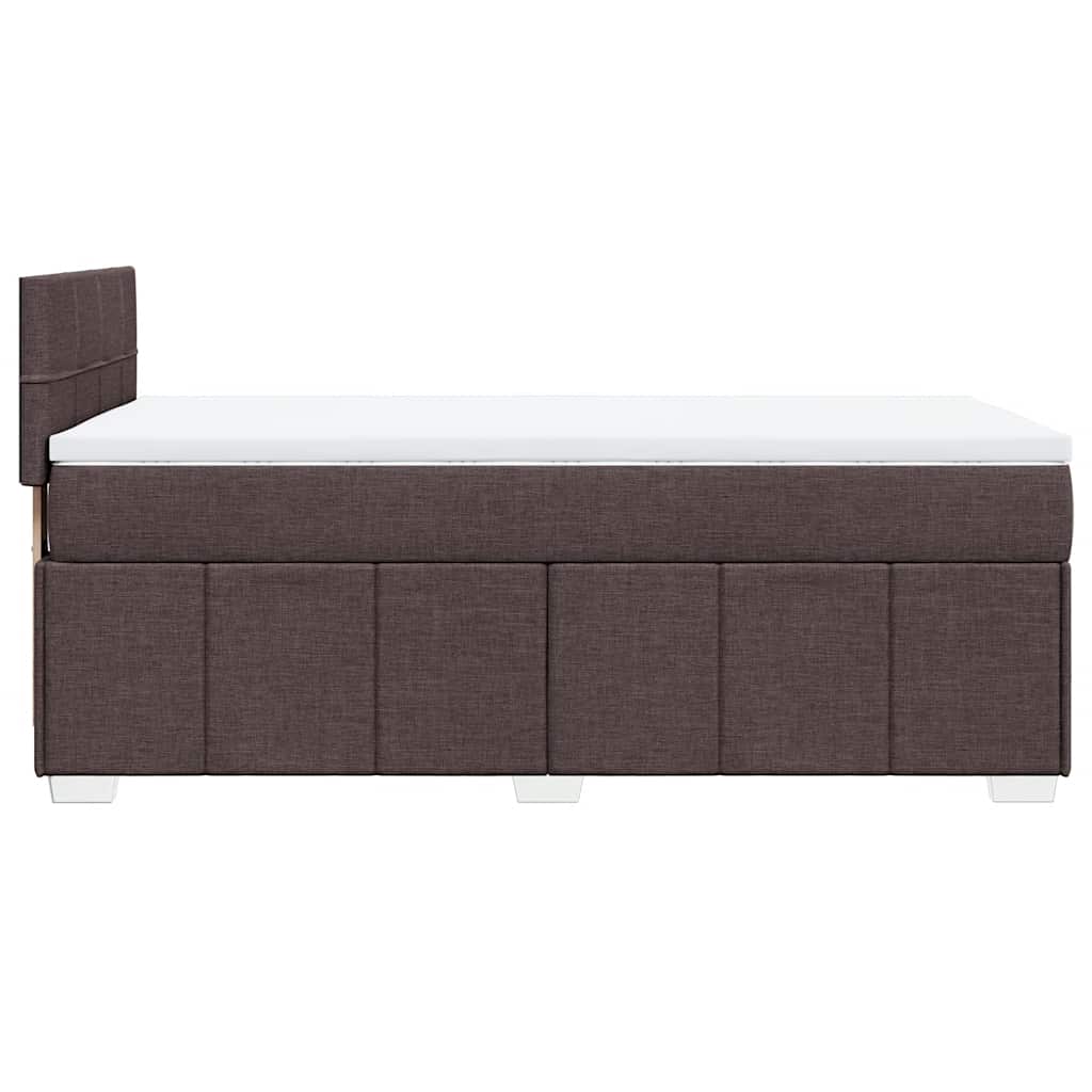 vidaXL Lit boxspring avec matelas Marron foncé 90x200 cm Tissu