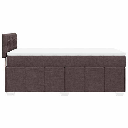 vidaXL Lit boxspring avec matelas Marron foncé 90x200 cm Tissu