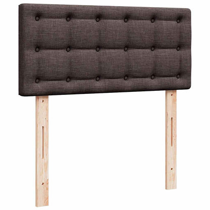vidaXL Lit boxspring avec matelas Marron foncé 90x200 cm Tissu