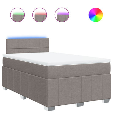 vidaXL Lit boxspring avec matelas taupe 120x190 cm tissu