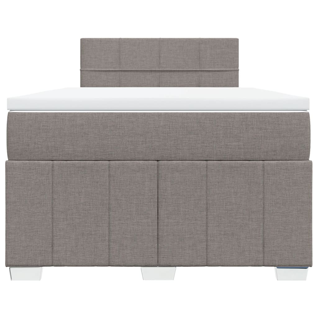 vidaXL Lit boxspring avec matelas taupe 120x190 cm tissu