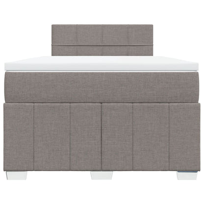 vidaXL Lit boxspring avec matelas taupe 120x190 cm tissu
