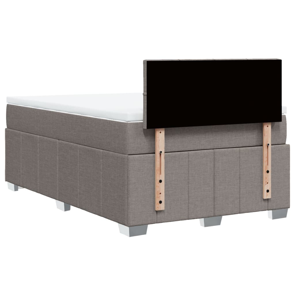 vidaXL Lit boxspring avec matelas taupe 120x190 cm tissu