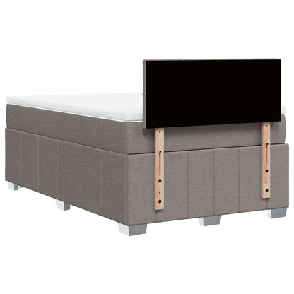 vidaXL Lit boxspring avec matelas taupe 120x190 cm tissu