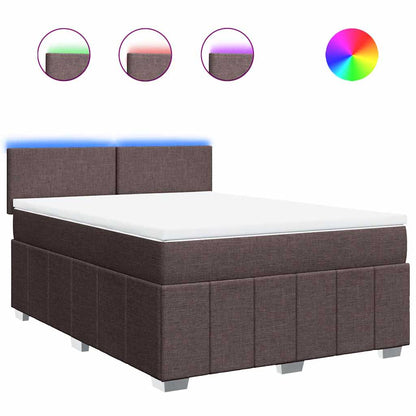 Boxspringbett mit Matratze Dunkelbraun 140x190 cm Stoff