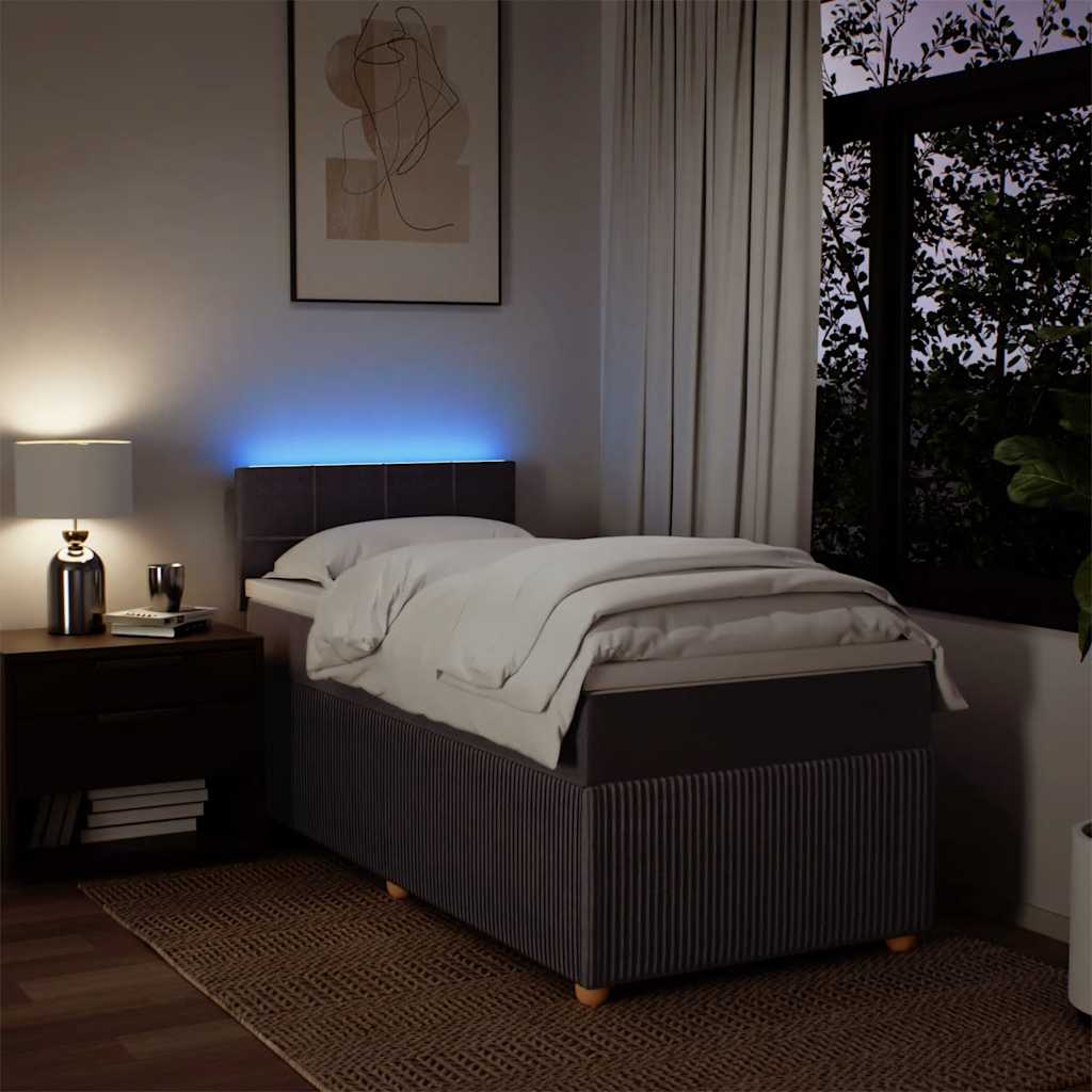 Boxspringbett mit Matratze Dunkelbraun 80x200 cm Stoff