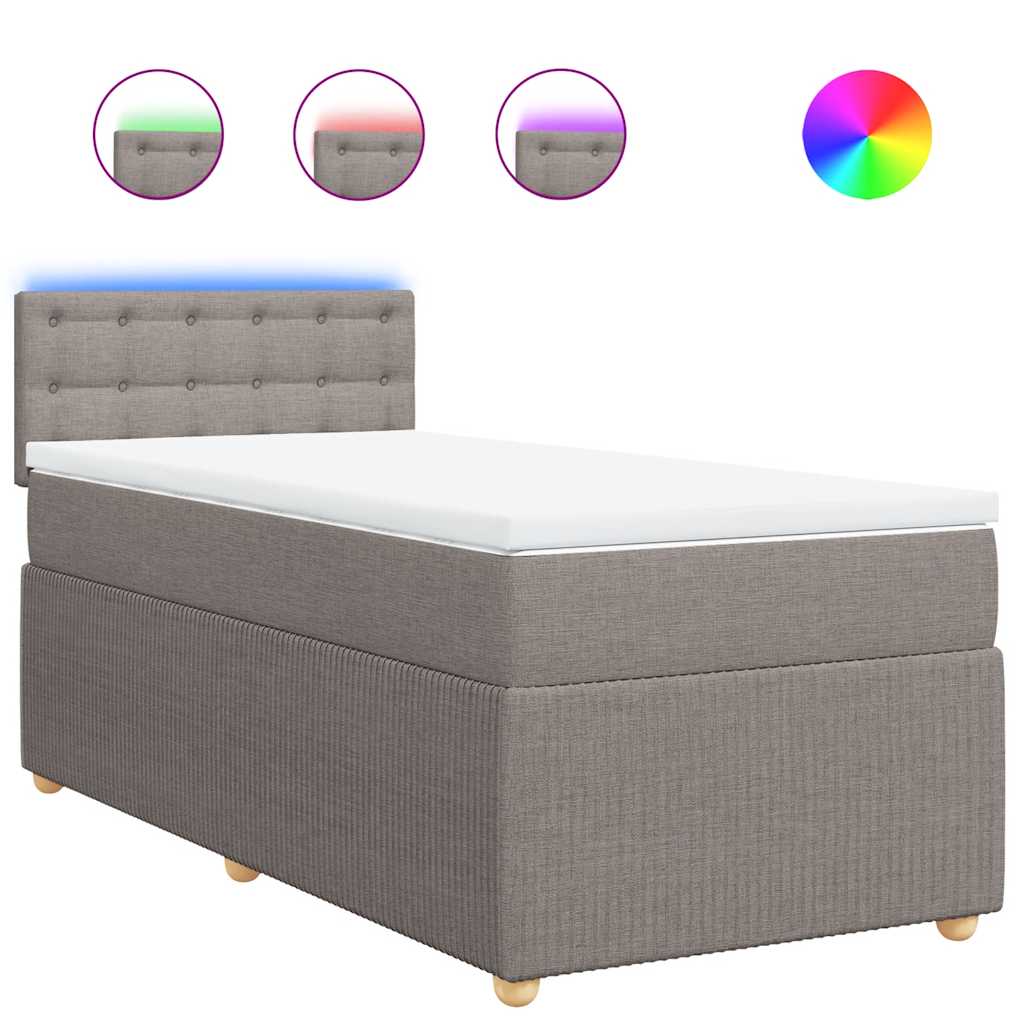 Boxspringbett mit Matratze Taupe 90x190 cm Stoff