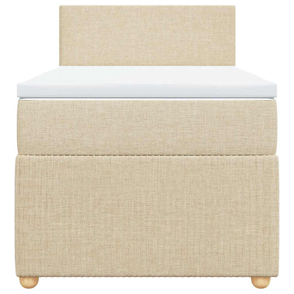 Boxspringbett mit Matratze Creme 100x200 cm Stoff