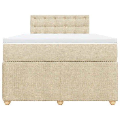 Boxspringbett mit Matratze Creme 120x190 cm Stoff