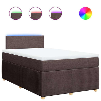 vidaXL Lit tapissier avec matelas Marron foncé 120x200 cm Tissu