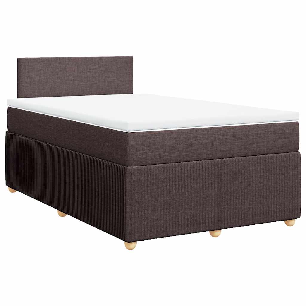 vidaXL Lit tapissier avec matelas Marron foncé 120x200 cm Tissu