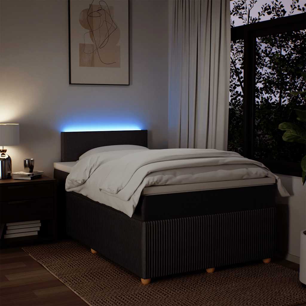 vidaXL Lit tapissier avec matelas Marron foncé 120x200 cm Tissu