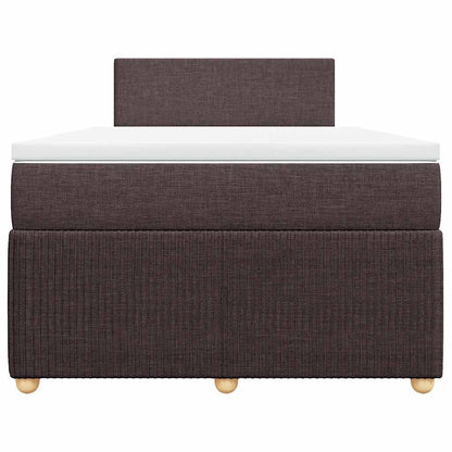 vidaXL Lit tapissier avec matelas Marron foncé 120x200 cm Tissu
